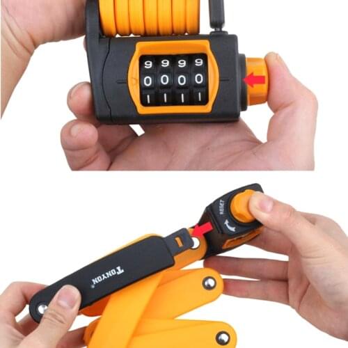 4 Digit Combination Password Bicycle Lock Folding Bike Lock Steel Safety Lock for Bikes Anti-theft Security Bicycle Lock Tool