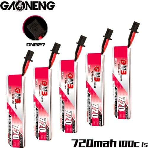 5Pcs/Set GAONENG GNB Max 200C HV Lipo Battery 1S 3.8V 720mah With GNB27 plug for Quadcopter FPV Drone Tinywhoop Frame RC Drone