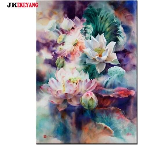 5D Diy diamond painting Lotus Diamond Mosaic sale Rhinestone Embroidery cross stitch Y4365