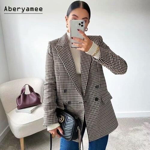 Женские двубортные пиджаки Aberyamee China At AliExpress