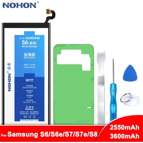 NOHON Battery For Samsung Galaxy S6 S6 edge S7 S7 edge S8 G920 G920F G925F G9300 G935 G935F SM-G9508 SM-G930 Replacement Bateria