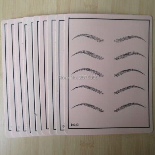 Free Shipping 10 Pcs/Lot Top Quality Tattoo Practice Skin Permanent Makeup Eyebrow Simulation Practic Skin Set