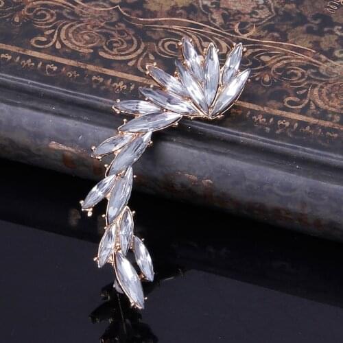 Shiny Stud Ear Crawler Full Rhinestone Ear Cuff Wrap Clip Earring Women Jewelry