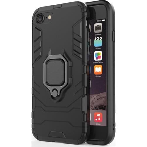 Armor Shockproof Ring Holder Case For IPHONE 7 7plus Hard PC Soft TPU Hybrid Rugged Back Cover