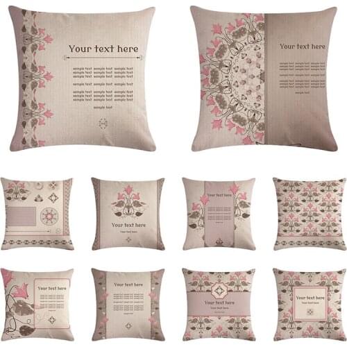 You Text Here Pillow Case Love Cushion Cover Grey Flower Backgroudn Decoration Pillowcase Throw Pillow Covers
