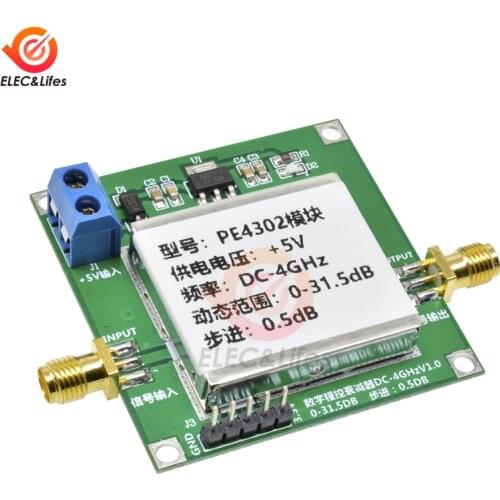 1Pcs New PE4302 RF Digital Step Attenuator Module High Linearity 5V 4GHz Stepping 0.5dB RF DSA module for Arduino