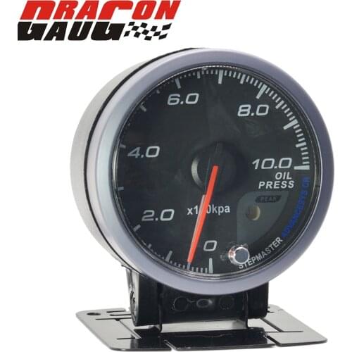 Dragon 60mm Racing Car Modificat Oil Pressure Gauge Stepper Motor Self-Test Function Chnology Warning function of 0-10 Bar Meter