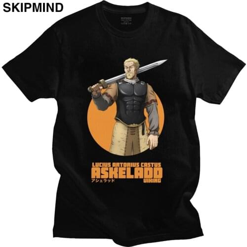Personality Vinland Saga Askeladd T Shirt Men Short Sleeved Cotton T-shirt Japan Adventure Fiction Anime Manga Tee Fan Clothing