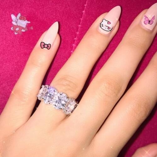 Y2K Crystal Geometric Rings For Women Metal Vintage Charms Elegant Punk Rings Jewelry Gossip Girls Aesthetics Wholesale Gifts