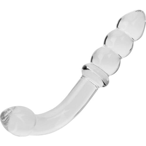 IKOKY Vagina Stimulation Butt Plug Glass Crystal Female Masturbation Sex Products Anal Plug Sex Toys for Women Anal Dildo Bead