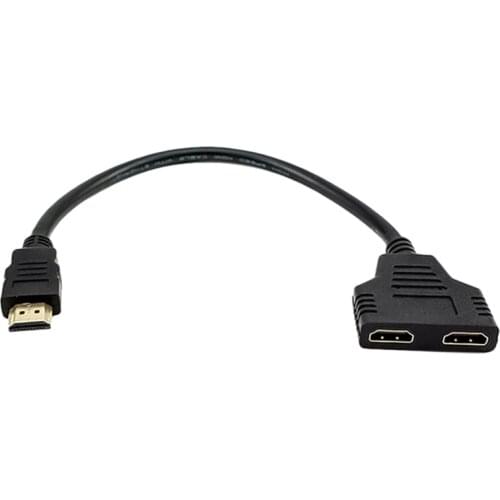 Adapter Cable HDMI-Compatible Male to Dual HDMI-Compatible Female Splitter Adapter 1080P 1 in 2 Out for HDTV TV