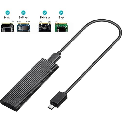 M.2 NVME Enclosure USB C Gen2 10Gbps PCIe SSD Case M.2 SATA NGFF SSD Case Dual Protocol For 2230/2242/2260/2280 M2 SSD Case Box