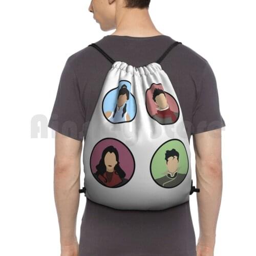 KorraS Team , : The Last Airbender Backpack Drawstring Bag Riding Climbing Gym Bag The Last Airbender Korra Mako Bolin
