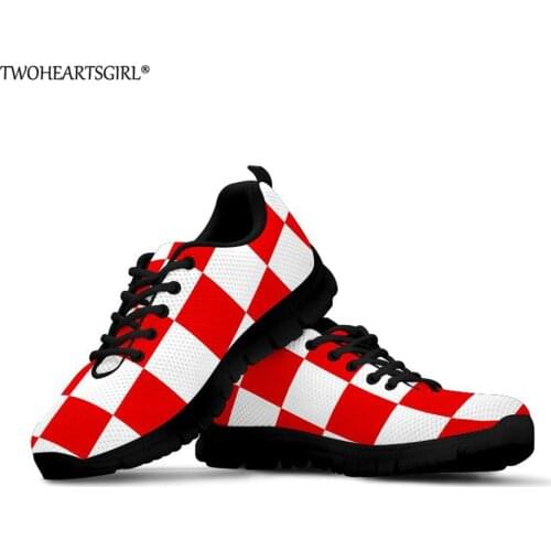 Twoheartsgirl Croatia Men Casual Shoes Flag of Croatia Sneakers Men Flat Outdoor Sneakers Mesh Breathable Walking Footwear Shoes