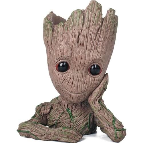 Marvel Guardians of The Galaxy Avengers Groot Flowerpot Pen Container Model Anime Figures Favorites Collect Ornaments