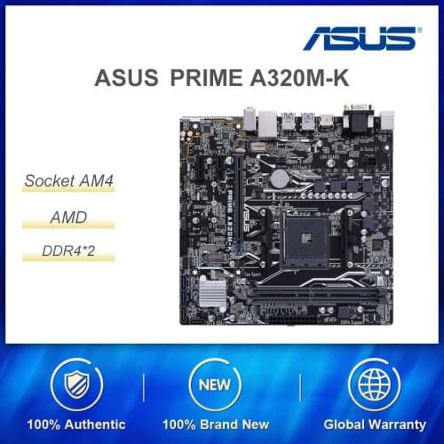 ASUS PRIME A320M-K AMD Ryzen AM4 DDR4 HDMI VGA M.2 USB 3.1 Micro-ATX Motherboard For Cheap Gaming Computers