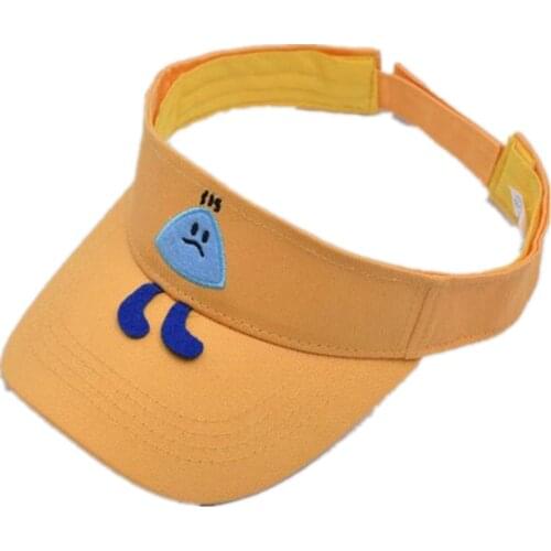 Cartoon Embroidery Cute Children Sun Virsor Hats Boys Girls Summer Sun UV Protection Visors Caps Adjustable 2-8 Years Old
