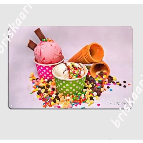 Ice Cream Fanatic Metal Sign Plaques Club Home Printing Living Room Tin sign Poster