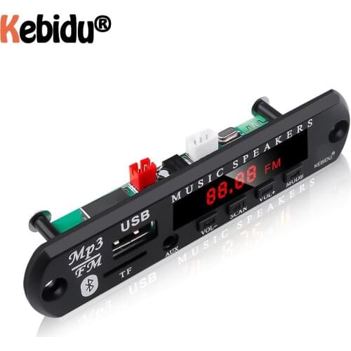 Kebidu 5V 12V DC MP3 Module Decoder Board TF FM Radio Audio MP3 Player AUX 3.5MM USB Power Supply For Car Remote Music Speaker