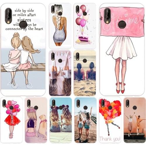 035FG Best friend Soft Silicone Tpu Cover Case for huawei Mate P20 P30 Llte Pro Y6 Y7 2019