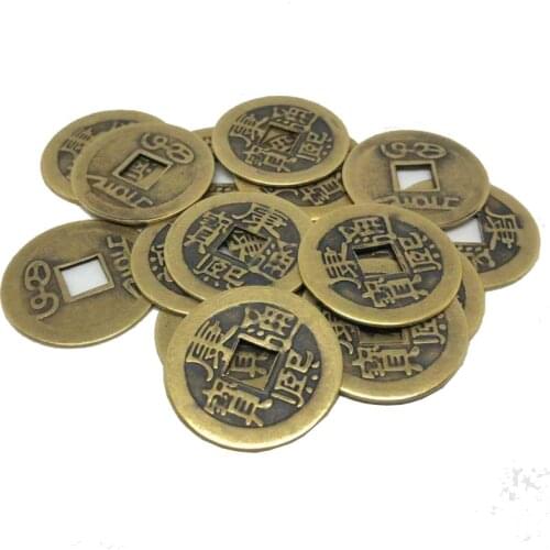 1-10pcs/lot 23mm Chinese Feng Shui Lucky Ching/Ancient Coins set Educational Ten emperors Antique Fortune Money Kang Xi
