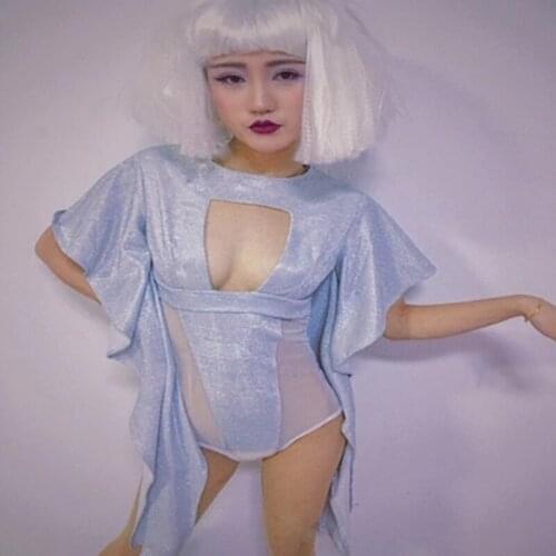 2020 New Sexy Female Dj Perspective Dance Costumes Hollow Out Jumpsuit Super Flash Ds Jazz Stage Performance Dance Clothing