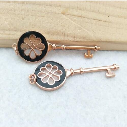 10 Pieces Key shaped Charm Jewelry,CZ zircon Stone Micro pave Pendant,Jewelry Finding DIY necklace making PD820