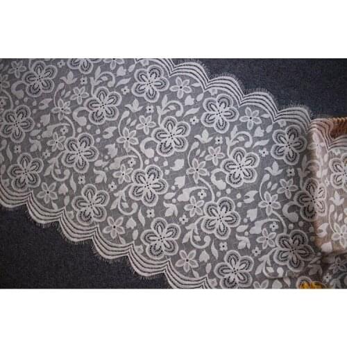 3 Meter Eyelash White & Black Lace Trim Mesh Lace Ribbon Decoration Crafts Sewing Lace For Wedding Making Decoration wide 53cm