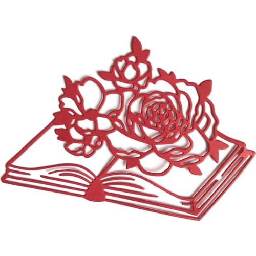Rose Flower Book Metal Cutting Dies Stencil DIY Scrapbooking Album Paper Card Template Mold Embossing Decoration