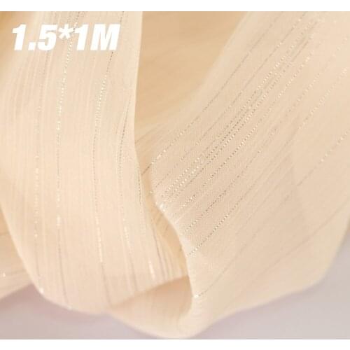 Chiffon Fabric with Silver Linings Crepe for One-piece Dress Han Chinese Costumes Scarf Curtain Clothing Craft Sewing for Summer