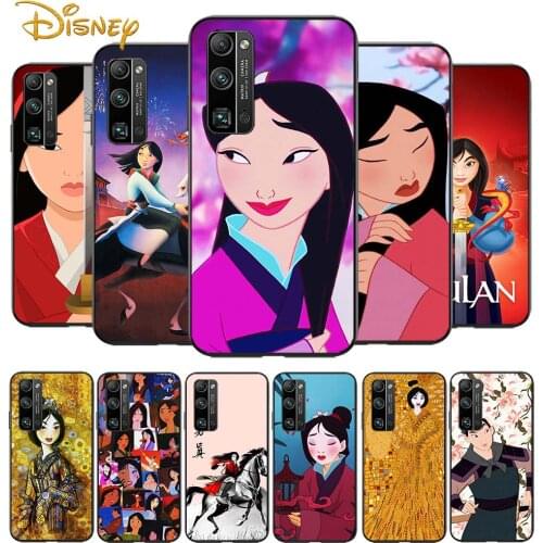 Disney Princess MuLan for Huawei Honor V30 20 Pro X10 9S 9A 9C 9X 8X 10 9 Lite 8 7 Pro Silicone Soft Black Phone Case