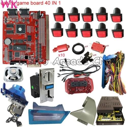 Slot Casino Multi Game Board GIGA 40 in 1 Kit for learning Gambling Machine arcade Coin Acceptor Hopper LED Button Win Sytem