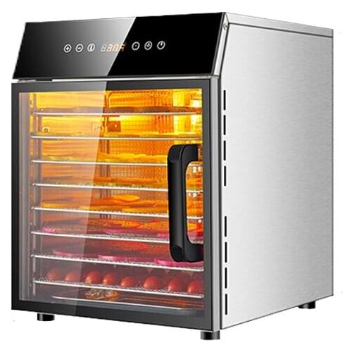 Food Dehydration Dryer Dried Fruit Machine Household and Commercial Smart Touch 8-layer Capacity Visual Door Lighted