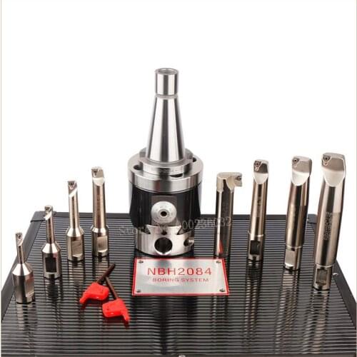 Precision NT40-NBH2084 8-280mm Boring Head System tool Holder +8pcs M6 thread20mm Boring Bar Boring rang 8-280mm Boring Tool Set