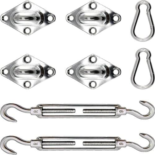 Stainless Steel 316 Triangle Sun Shade Sail Canopy Hardware Kit with M8 size