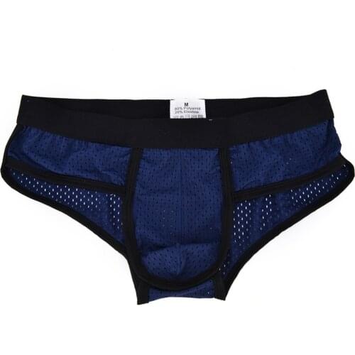 1PC Sexy Low Waist U Convex Bulge Pouch Briefs Mens Acrylic Mesh Brief Underwear 3 Colors Underpants M-XL High Quality
