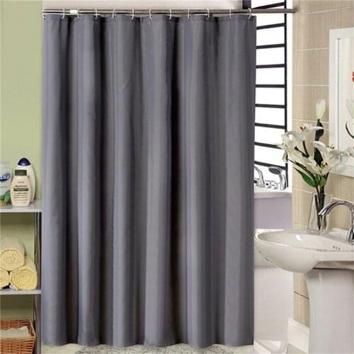 180cm*200cm Waterproof Bathroom Curtain Home Hotel Bedroom Solid Shower Curtain with Hooks