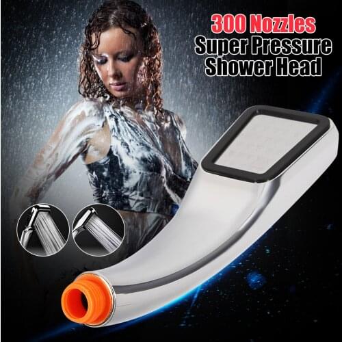 Shower Head Water Saving high Pressurized ABS With Chrome Handheld Shower 300 hole Bathroom Water Booster Showerhead