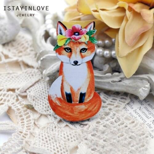 Handmade Jewelry Making Supplies Beads Laser Cut Wooden Animal Charm Flower Cat For DIY Necklace Earring Brooch CW096 2