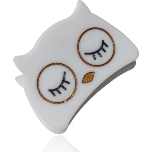 6CM Medium Acrylic Cute Owl Hair Claws Women Hairpins For Girl Hair Clip Hair Accessories Plastic Bottom Clip