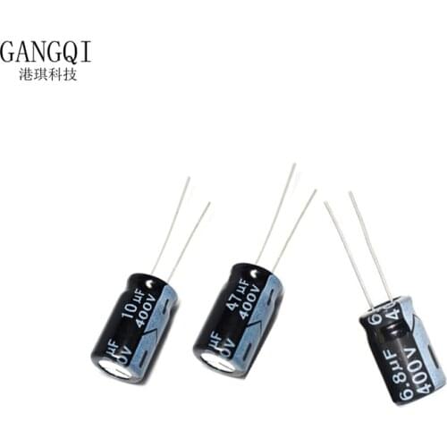 10PCS 400V 1UF 2.2UF 6.8UF 10UF 22UF 47UF Aluminum Electrolytic Capacitor