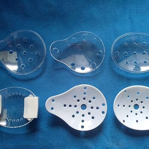 10pcs Visual transparent plastic hard separate eye mask 8 9 11 perforated white air permeable anti impact eye mask/ Plastic ABS