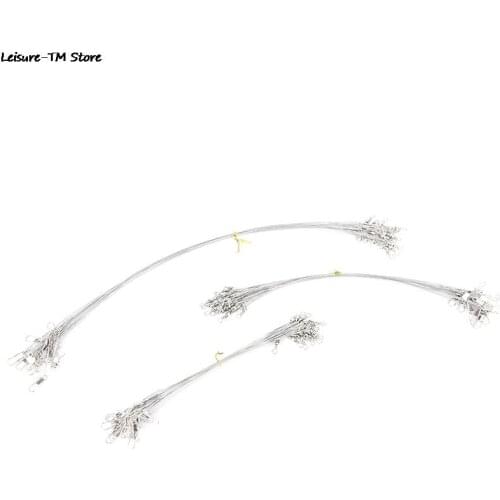 20pcs/lot Steel Wire Leader With Swivel Fishing Accessory Anti-bite Fishing Wire Line Lead Core Leash Fishing Leader Wire
