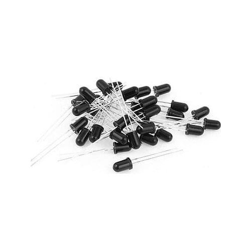 30 Pcs Black 5mm Round Head 940nm 850nm Infrared IR Receiver Receiving Diode