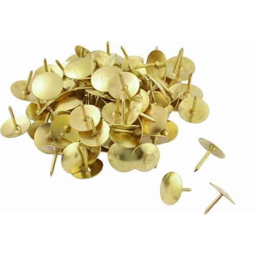 300 Brass Drawing Pins - Strong Head Push Cork Board Thumb Tacks Boxed