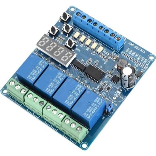 8-36V 4-Channel Relay Module Is Suitable for Circuit Delay/Self-Locking/Cycle/Timing/Linkage/Control Module PLC