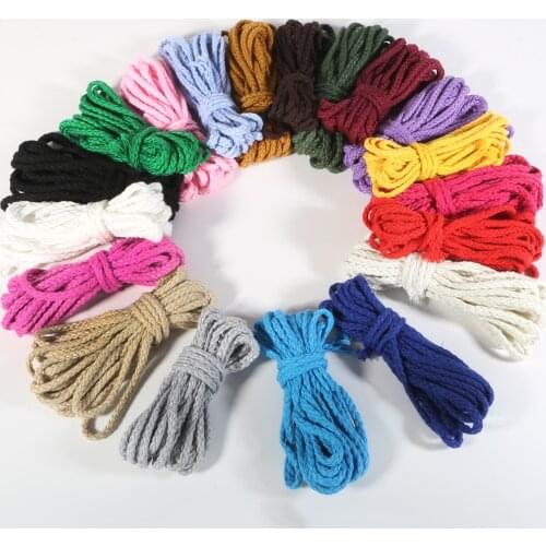 5 Yards Width 6mm Eight-strand Polyester-cotton Rope Decorative Rope Thread For DIY Handmade Sewing Decoration