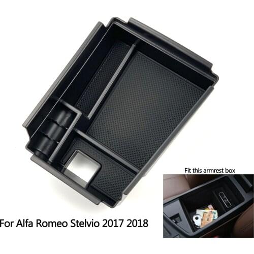 Car Styling Accessories Dedicated Modified Central Armrest box Storage Tray Glove Box Pallet Case For Alfa Romeo Stelvio 2017