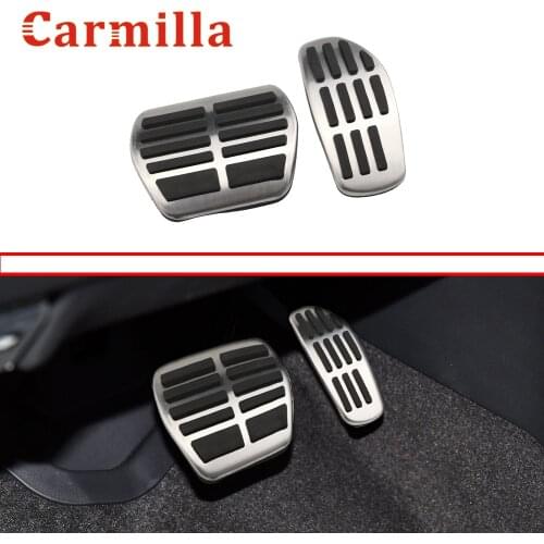 Carmilla Stainless Steel Car Pedals AT Pedal Cover for Renault Samsung QM6 Koleos 2017 - 2020 Kadjar 2016 - 2020 Accessories