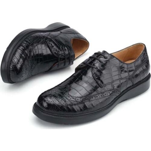 Baoduli new arrival Thailand Siam crocodile Leather shoes fashion Genuine leather Leather shoes non-slip formal Men shoes